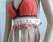 ROCK ON Hippie Chick- Satin Lined Halter Top in 100% Cotton - Apparel for Music Festivals, Belly Dancers, Renaissance Fair
