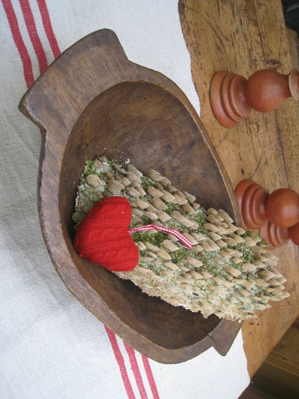 antique handcarved WOODEN DOUGH BOWL cottonwood