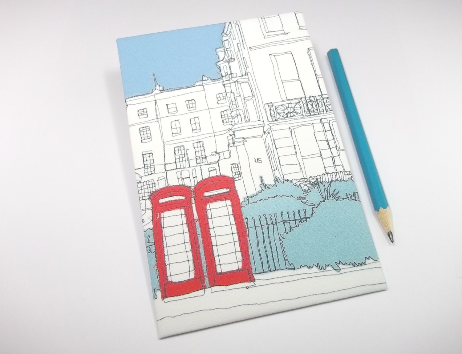 Telephone Boxes - Handmade Postcard