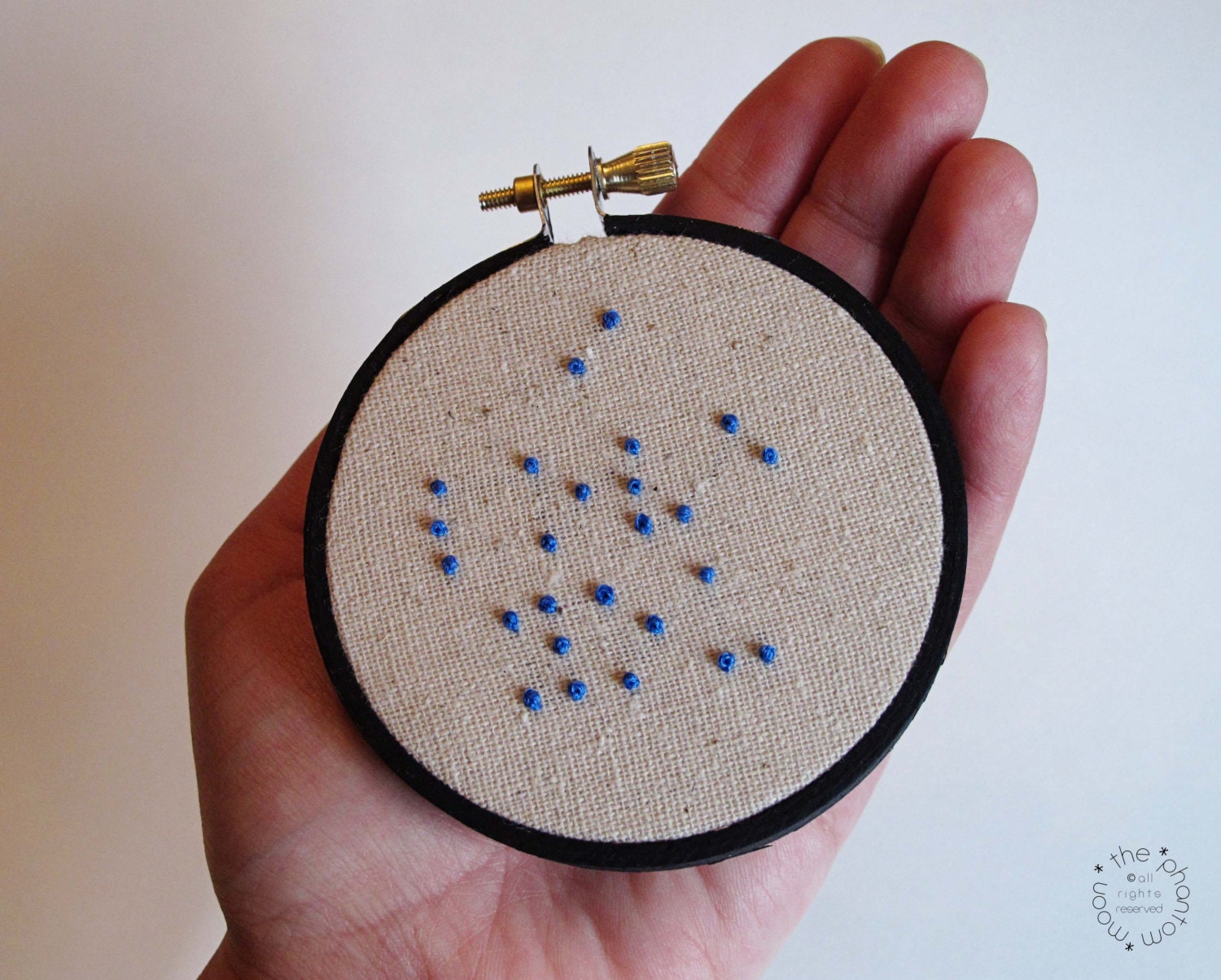 i love you -(braille)- Embroidery Hoop Art - 3 inch hoop