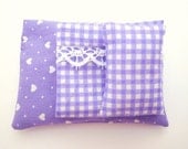 Miniature dolls sheets set violet lilac dots for matchbox