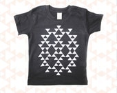 Kid's Tee Shirt, Triangles, Screenprinted, Organic Cotton