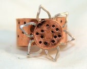 RING Copper hand formed and stamped ring
