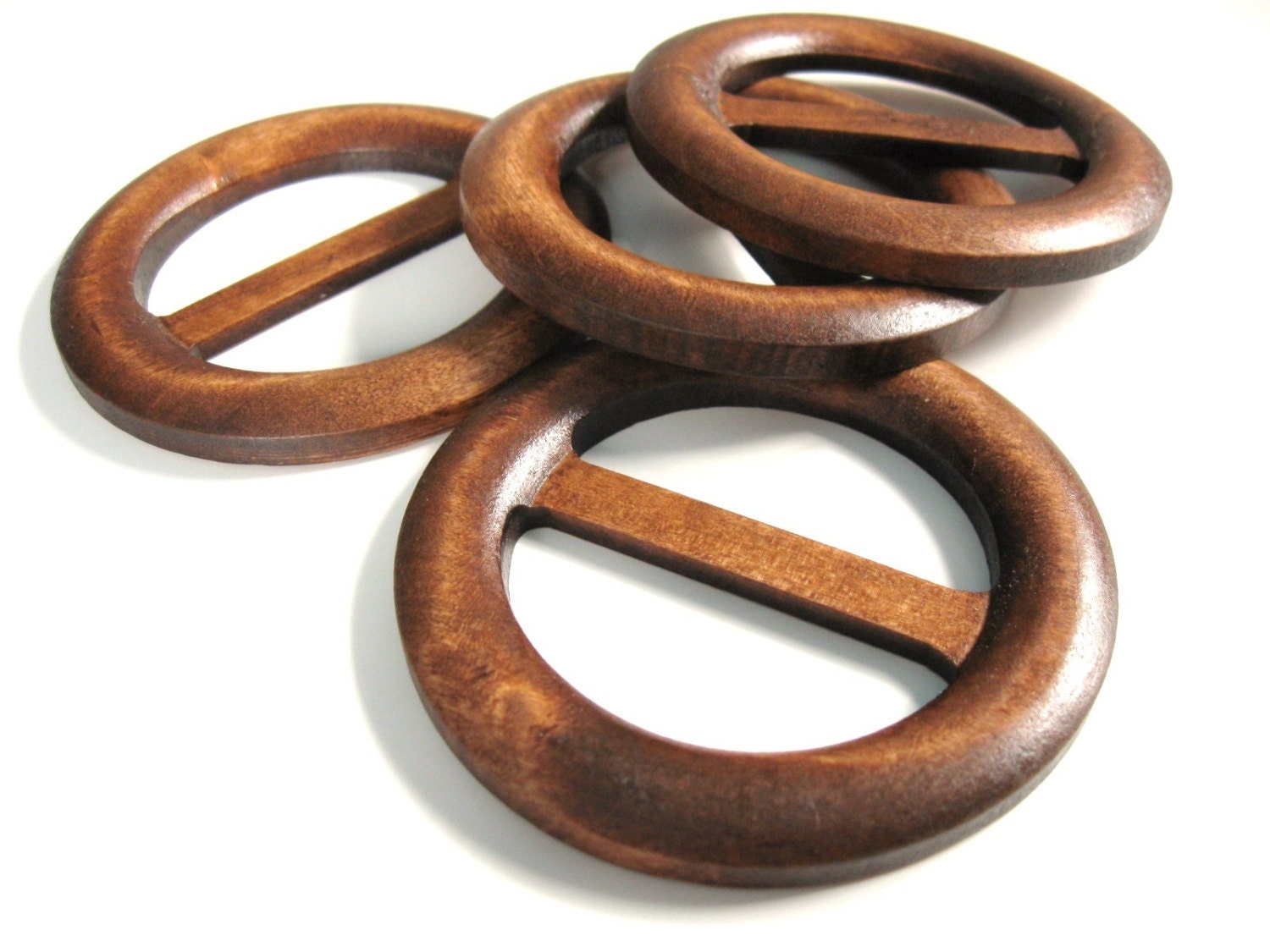 Large Wood Belt Buckle - Brown round belt or bag buckle 75mm