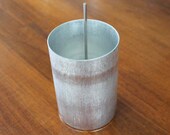 Seamless aluminum candle mold 3"x4.5" with wick pin