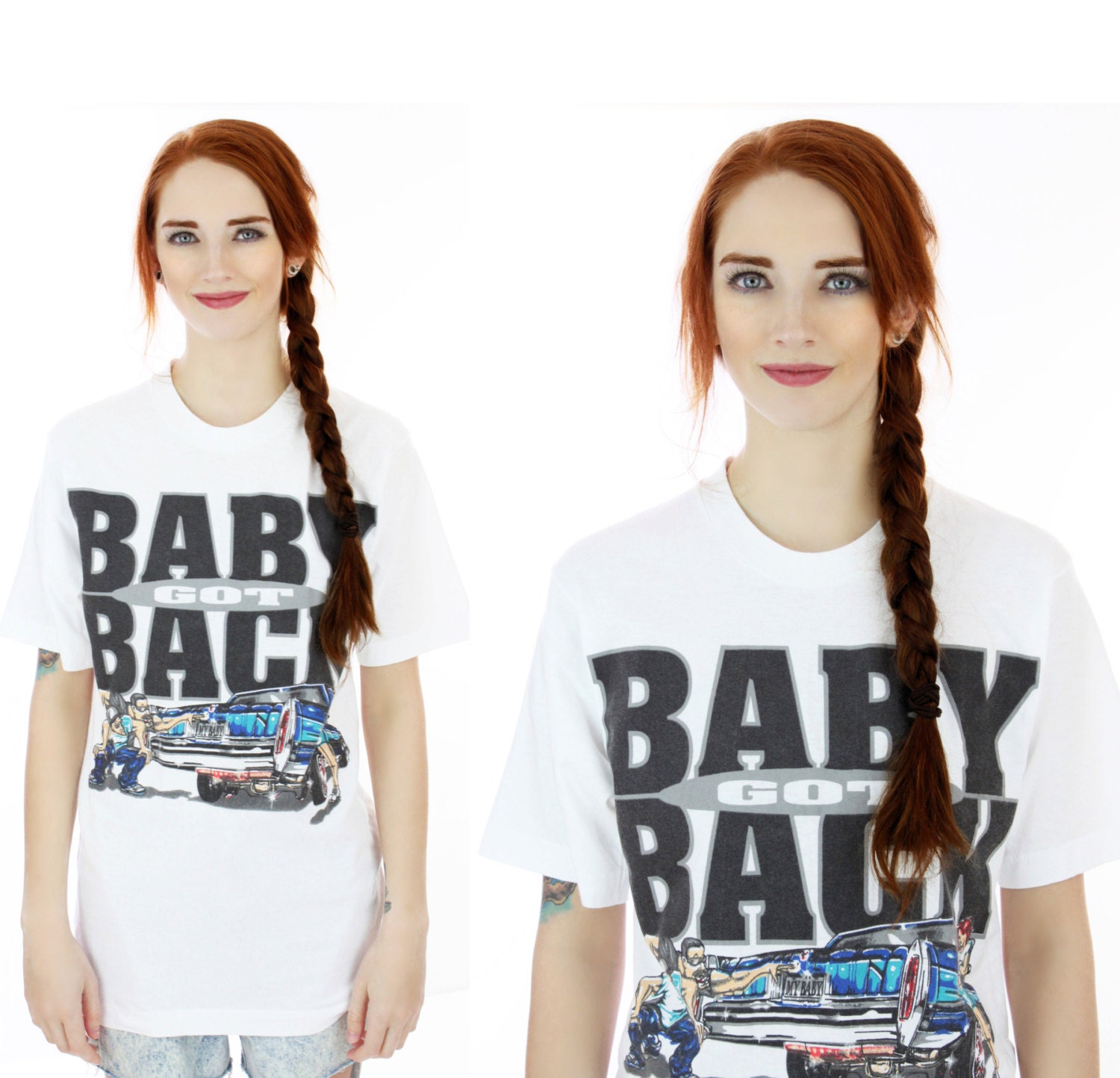 90s Vintage T-Shirt 80s Lowrider Baby Got Back Funny Rare Shirt Medium M Small S