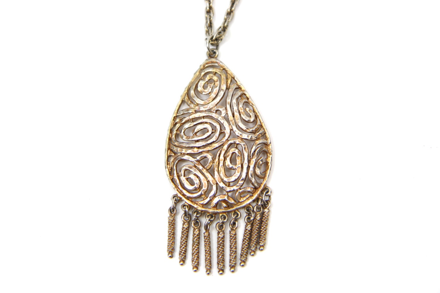 Vintage Goldtone Statement Tassel Necklace