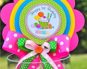Candyland  Centerpiece, Deluxe Birthday Centerpiece, Personalized Sign