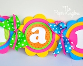 Happy Birthday Banner, Deluxe XL Party Banner in Hot pink, Lime, Turquoise, Yellow and Orange