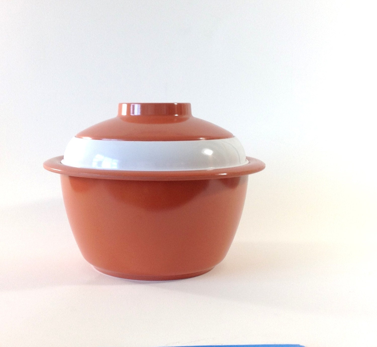 1950s Vintage Ice Bucket Kenro Melmac Orange Vintage Bowl Melamine Flying Saucer