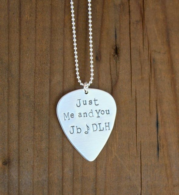 Custom Guitar Pick Necklace in Sterling Silver - Perfect Gift for the Music Lover, Father's Day Gift, Music Teacher Gift