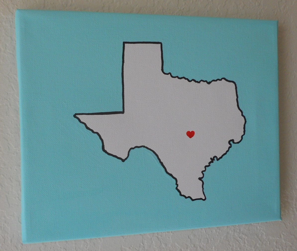 CUSTOM State/Country/Continent Canvas--8 X 10