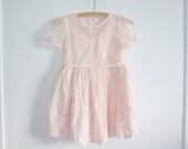 Vintage Peach Girl's Lace Dress
