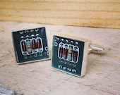 upcycled circuit board cuff links in resin one of a kind gift for him Groomsmen Father's Day