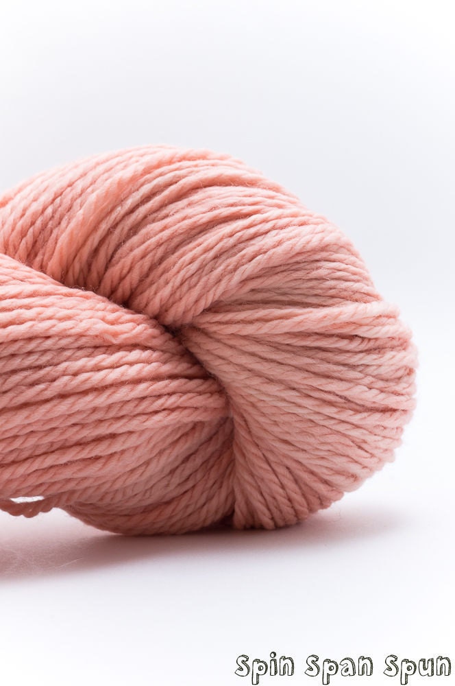 Salmon, Hand Dyed Certified Organic Merino Wool Aran Yarn, yards, 165m, 100g