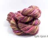Tea Time, HandSpun and Hand dyed Yarn,  Merino wool, bulky, worsted, 75yards