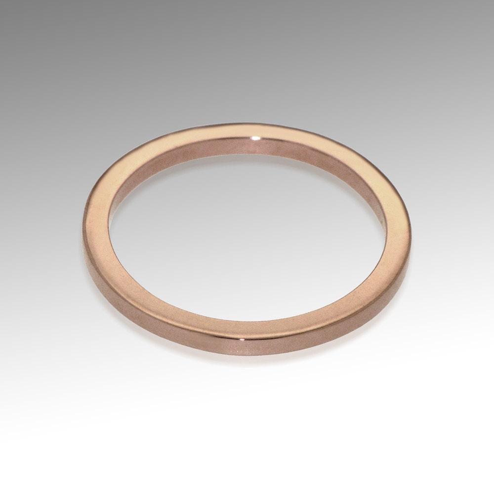 Stackable Square Wedding Band, 14k Rose Gold Band, Simple Wedding  Band,  Womens Mens Wedding Band,