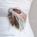 HUNTER - Couture Cream Chocolate Ivory Orange and Seamist Bridal or Bridesmaids Sash
