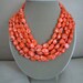 Paradise Cove -- Salmon Coral nugget necklace