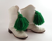 White Drill Boots Vintage 1960s Tap Majorette Leather women's size 6  7