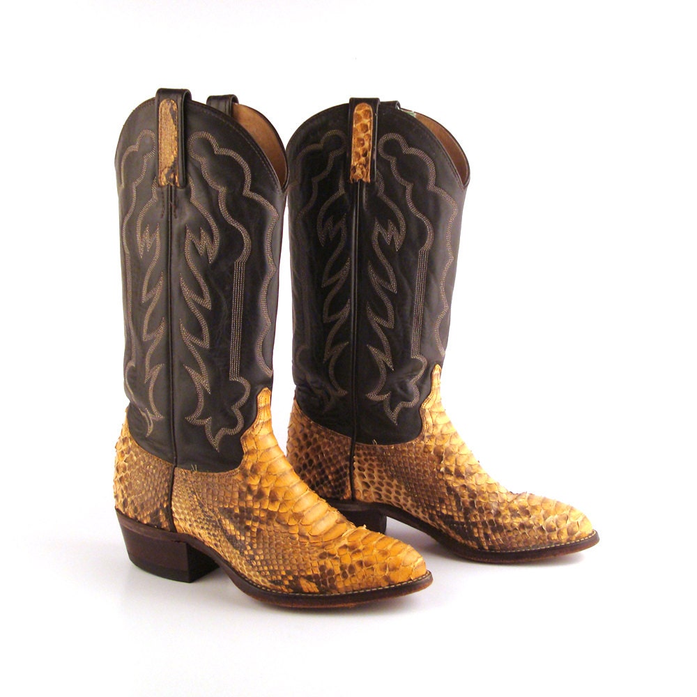 mens red snakeskin cowboy boots