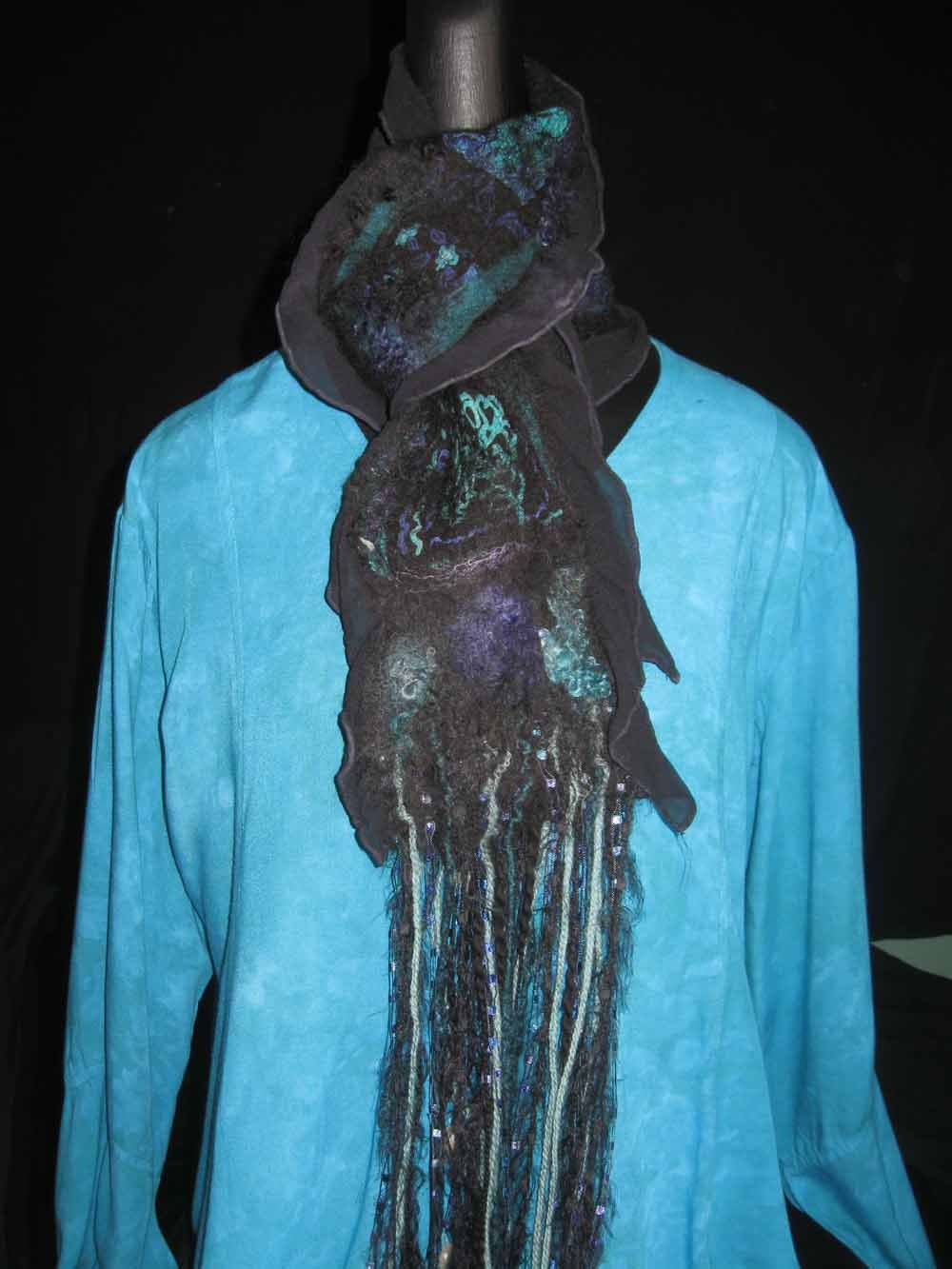 Nuno Felted Recycled Silk and Alpaca Scarf