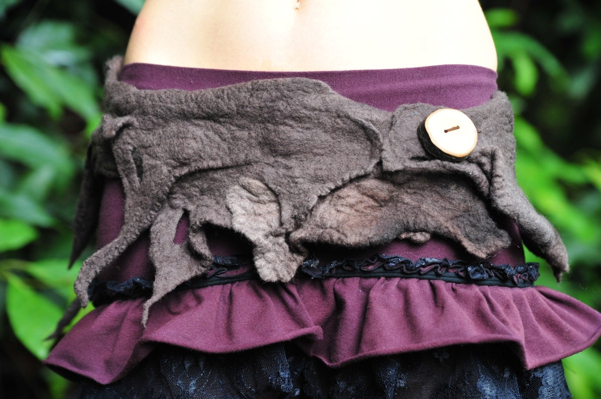 Felt Melted Holey Mini Tree Roots Pixie Fairy Belt OOAK