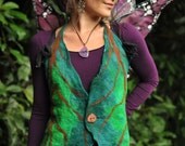 Felt Leaf Fairy Woodland Nymph Pixie Tie Up Halter Vest Top OOAK