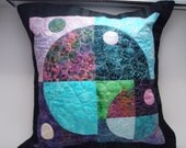 Geometric quilted Pillow Cover Sham 14-inch - Planets & Moons