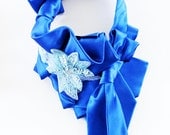 SALE Royal Blue Ruffles with Blue Applique