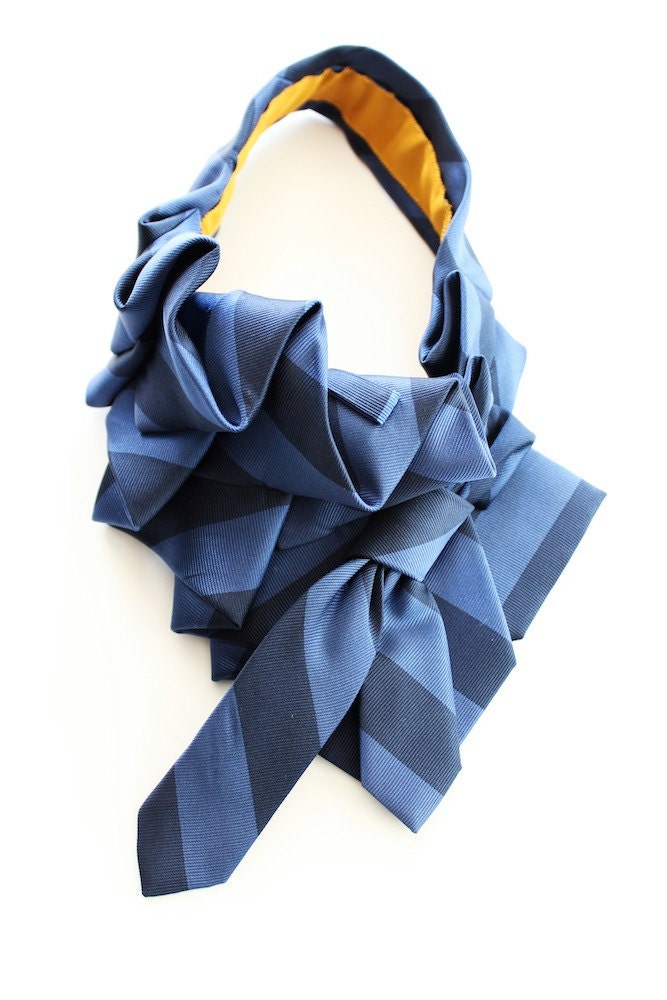 Blue & Navy Silk Katherine Scarf