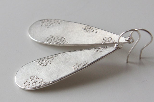 Modern Sterling Teardrop Earrings with Unique Texture