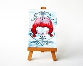 Little Portrait - Original watercolor painting of a redheaded girl - ACEO number 74