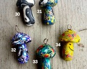 1960s Hippie Fimo Mushroom Pendant From Gum Machine DESIGN 30 Distorted Yin Yang