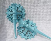 Aqua Vintage Homco Sconce Pair