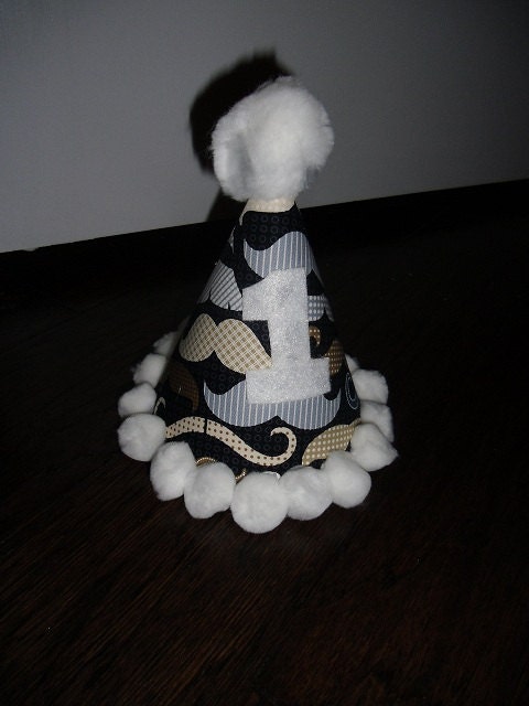 Ready to Ship...Infant/Toddler Boys Little Man Mustache First 1st Birthday Party Hat