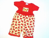 Red Butterfly Baby Girl Romper Handmade baby clothes infant size 3 6 9 12 18 months 100% cotton Childrens Clothing Bodysuit  Baby Outfit