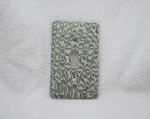 Single Switch Plate in Blue and Tan for Electric Toggle Switch