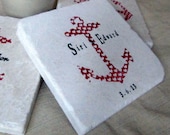 Personalized Pink Heart Coaster Wedding Favors, Set of 25