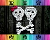 PATTERN-Crochet Skull and Crossbones Applique-Detailed Photos