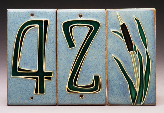 Handmade Two-Digit House Number Tiles - Made to Order