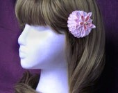 Floral Kusudama Kanzashi - Pastel Pink and White