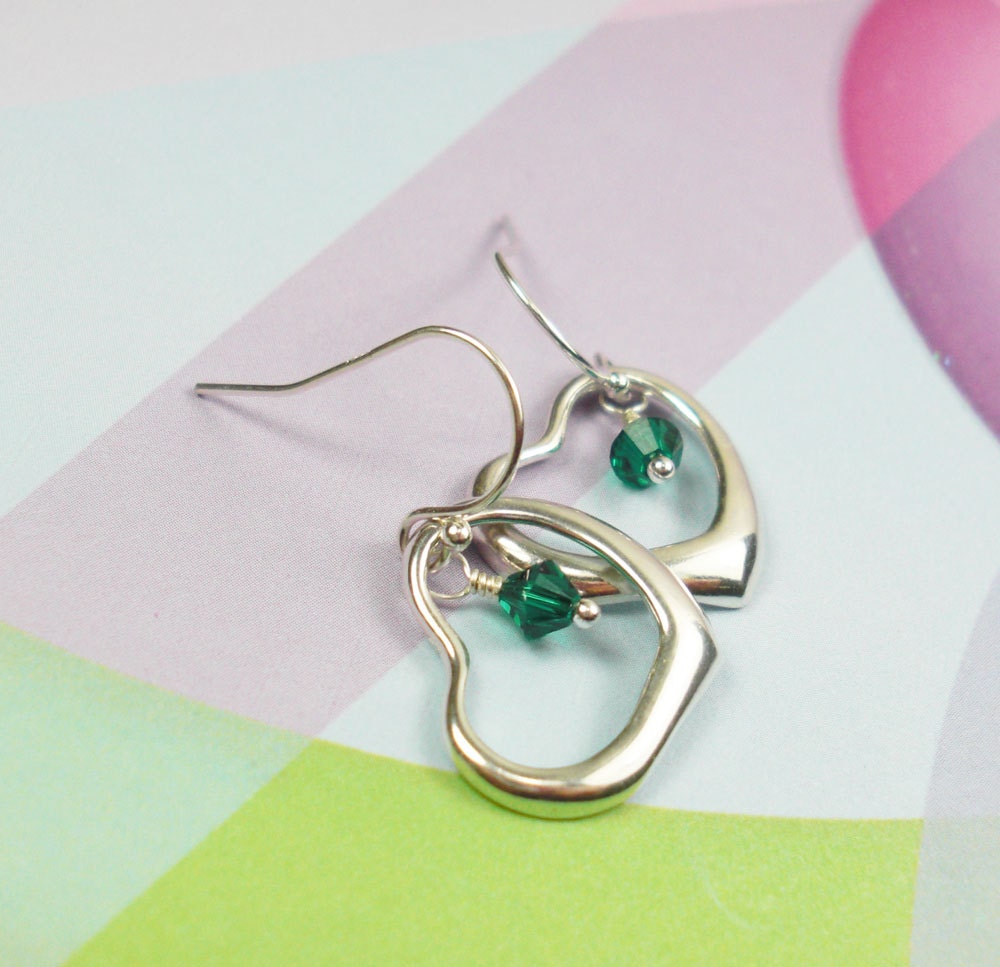 Heart Birthstone Earrings