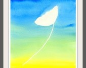 floral abstract watercolor print: 8 x 10