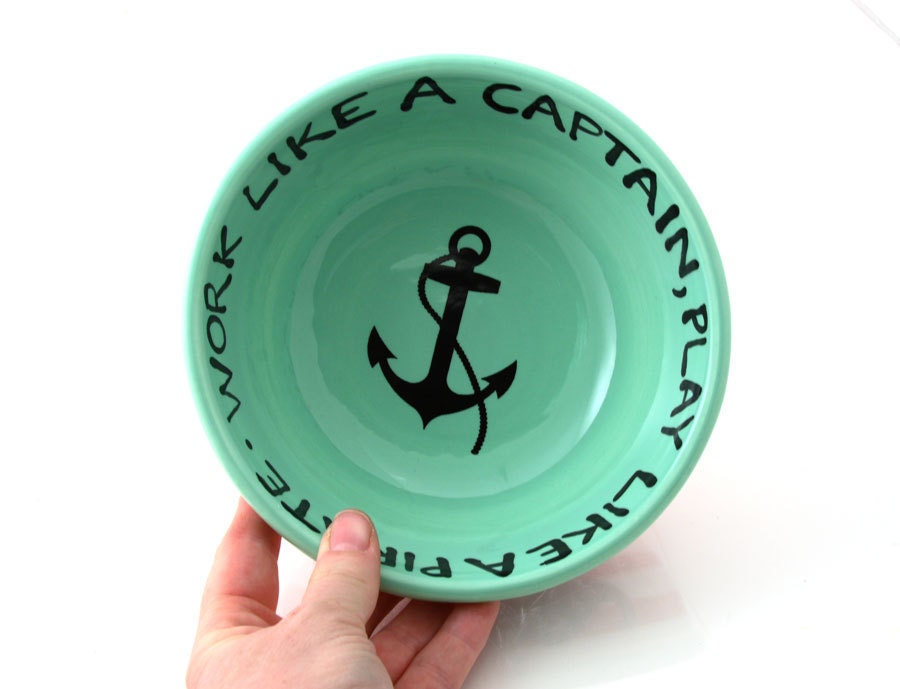 anchor nautical bowl, beach pirate mustache, great wedding gift