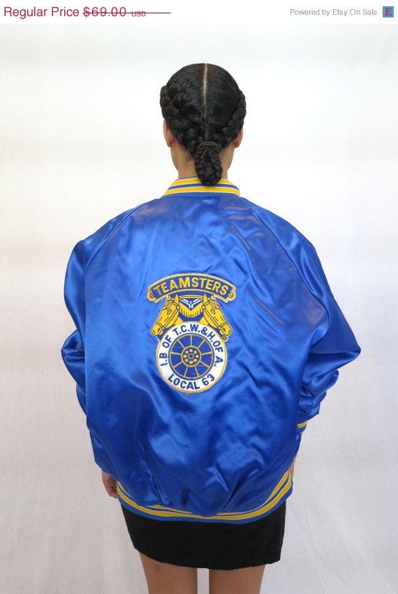 SUMMER SALE 30% OFF The "Honorary Teamsters" Blue Baseball Jacket