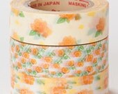 Rink Washi Masking Tape - Yellow Flowers - Set 3
