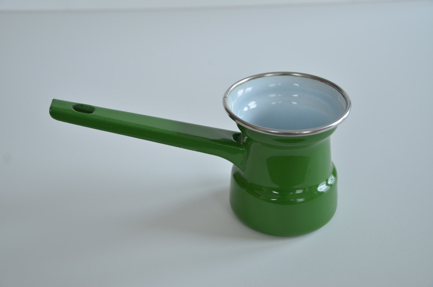 Green Enamelware Milk Warmer