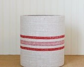 French Red Grain Sack Drum Lampshade