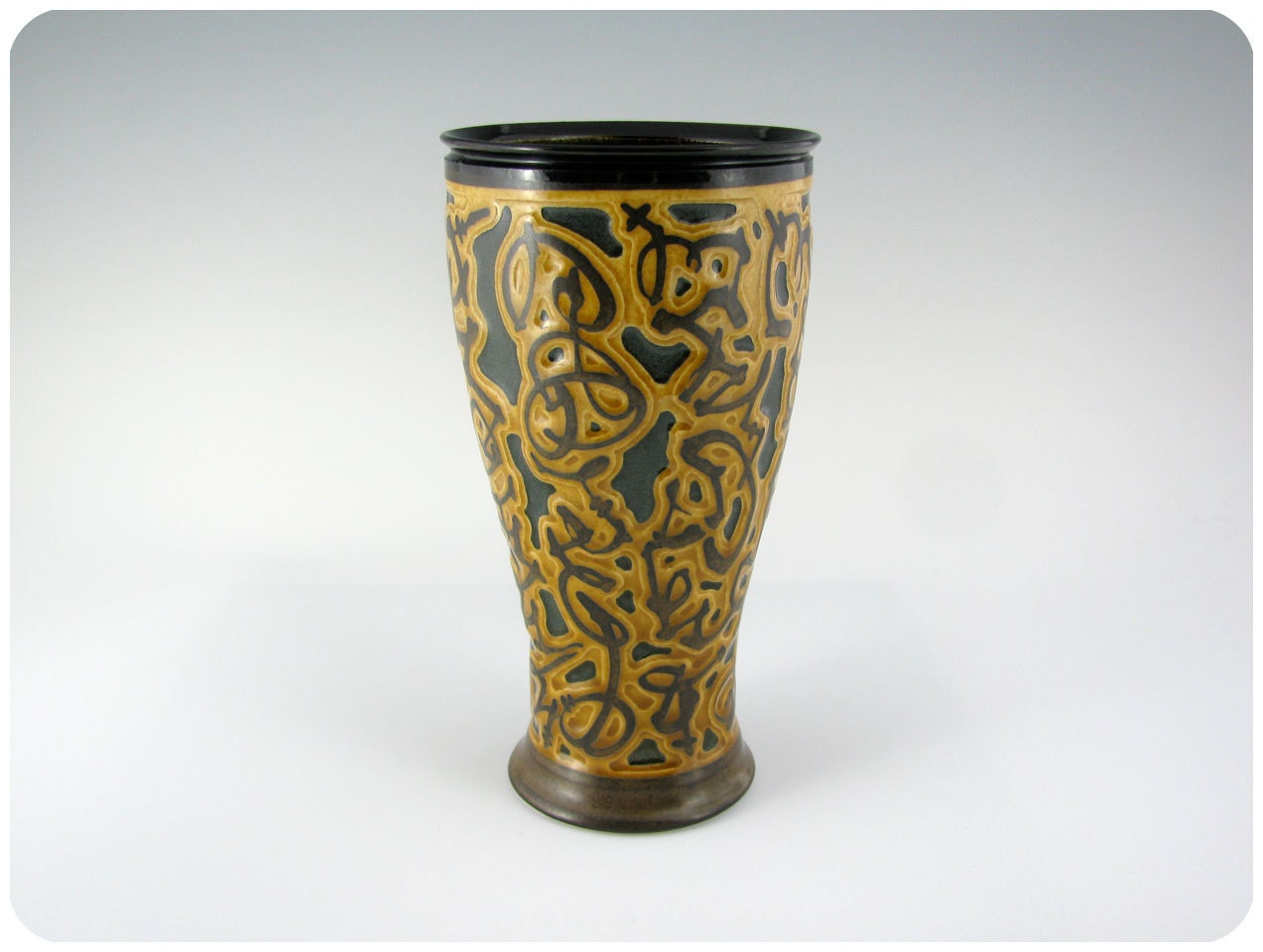 Etched Porcelain Pilsner Beer Glass
